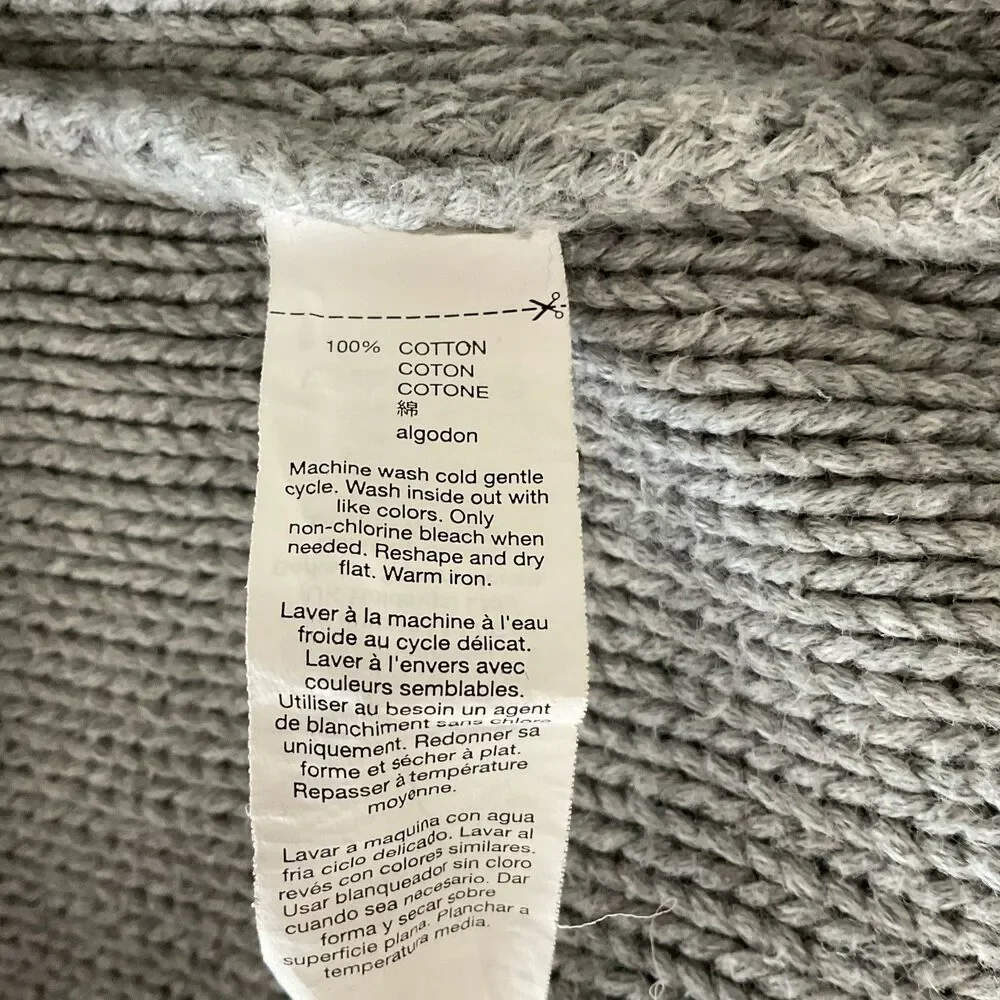 Gap Women's Sweater Cable-Knit Pullover Gray 100% Cotton Size Medium
